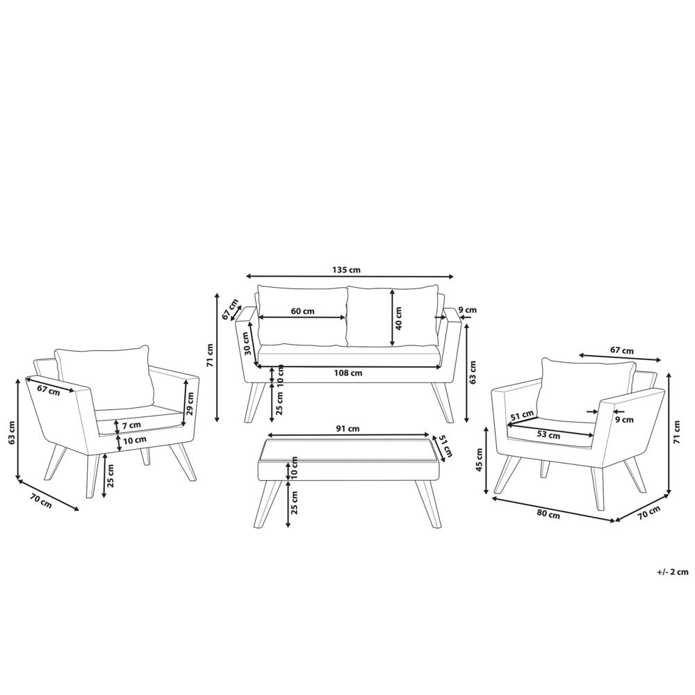 Set da giardino con divano e poltrone in rattan verde oliva esterno elegante