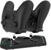Stazione di ricarica universale per controller, compatibile con PS5/Switch Pro/XBOX, inclusa con due adattatori Type-C e indicator di led.