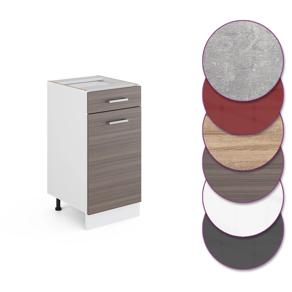 Mobiletto base per cucina R-Line Grigio nobile/Bianco 40 cm senza piano di lavoro Vicco