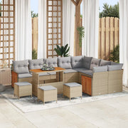 Set Divano da Giardino con cuscino 13 pcs Beige e Grigio Chiaro 3363222