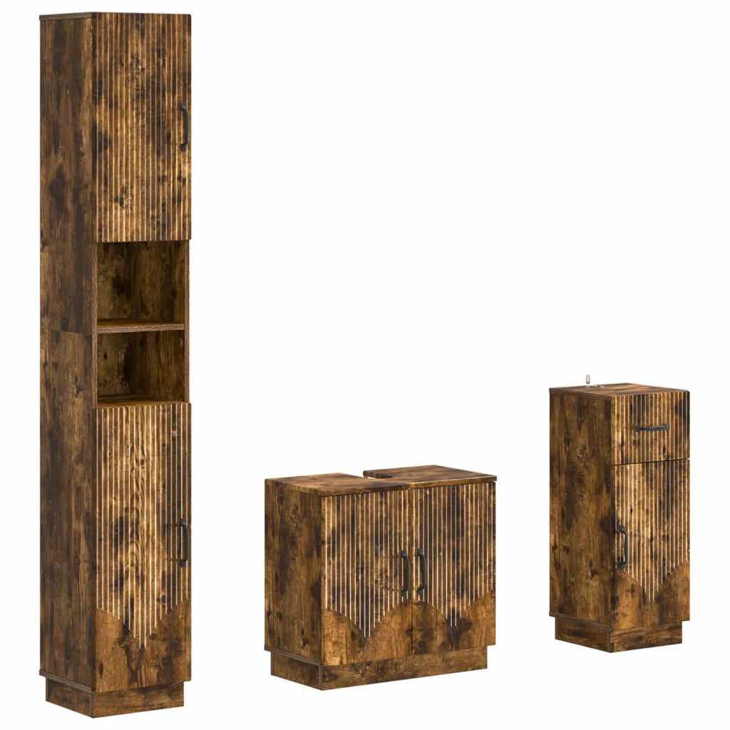 Set di armadietti da bagno in 3 pezzi HOORN 3417878