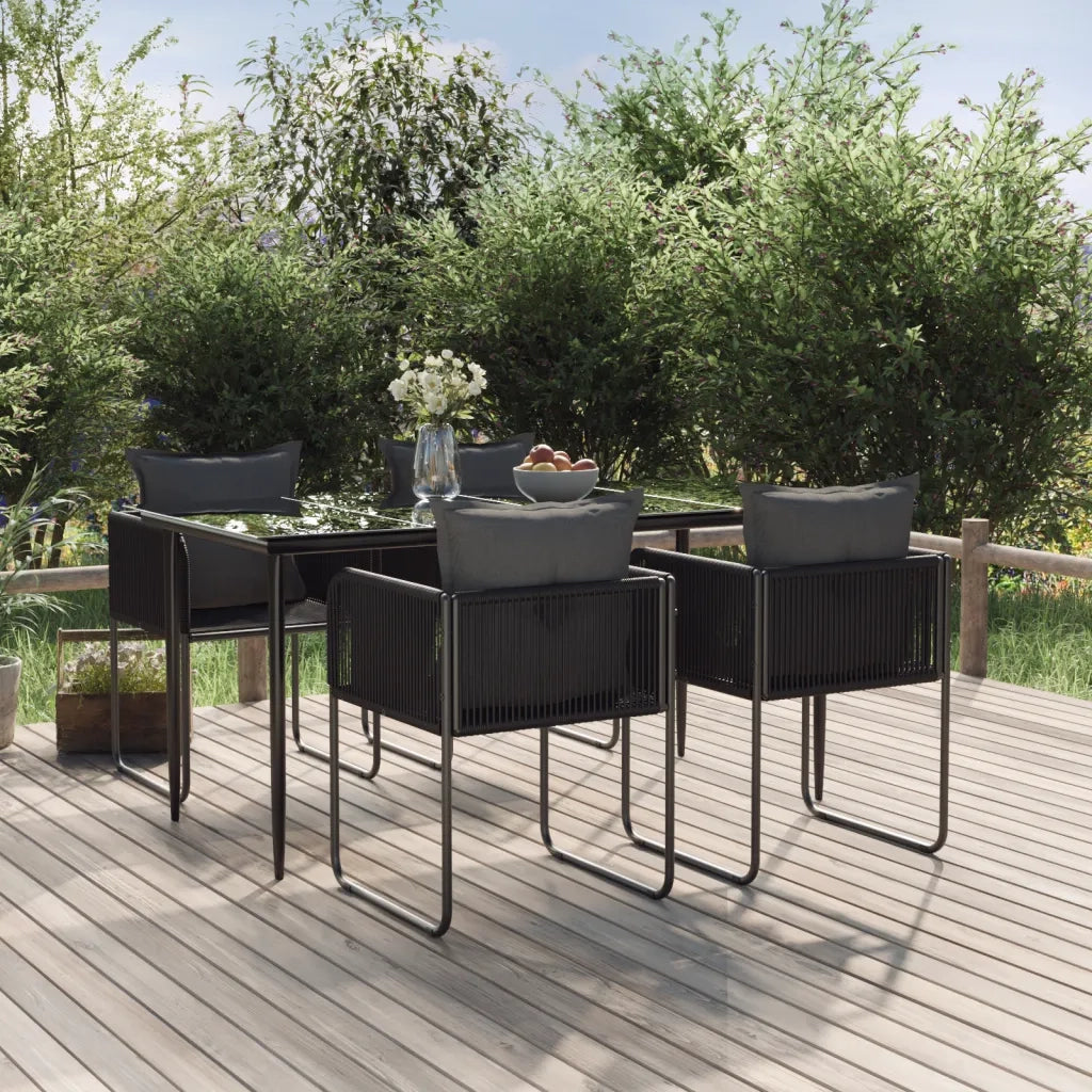Set da Pranzo da Giardino 5 pz Nero 3156500