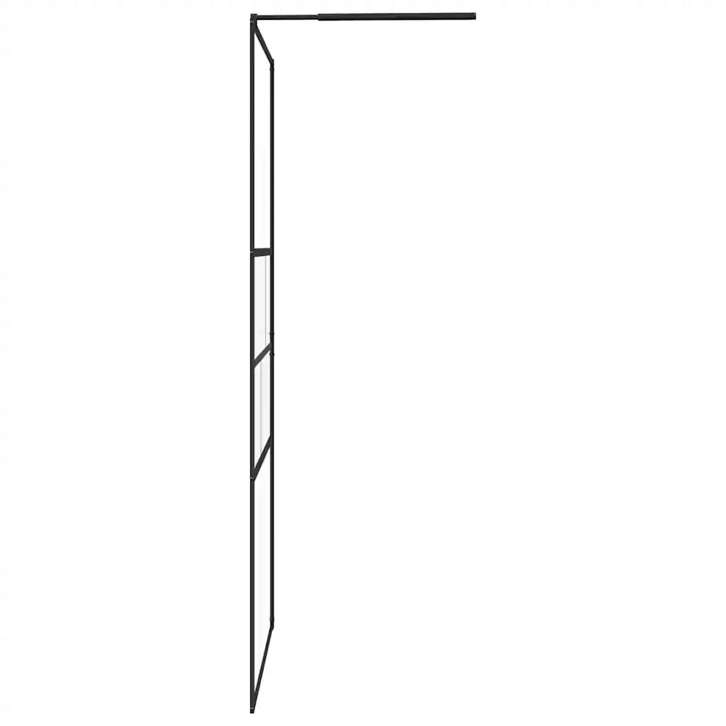 Parete Doccia Walk-in Nero 115 x 195 x 0,5 cm Vetro e Alluminio 42025250