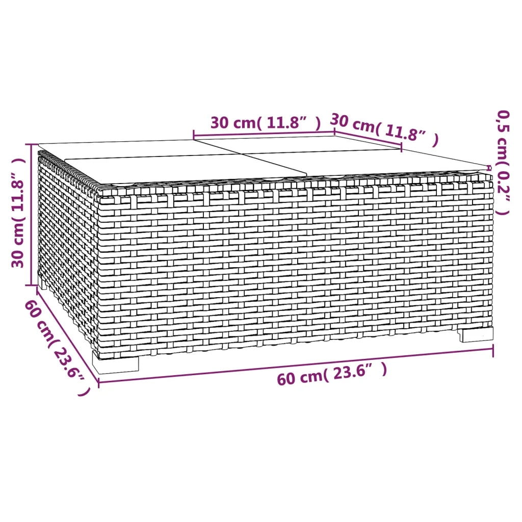 Set Divani da Giardino 9 pz con Cuscini in Polyrattan Grigio 3101565
