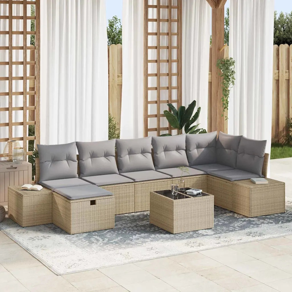 Set di divani con cuscino 7 pcs polyrattan