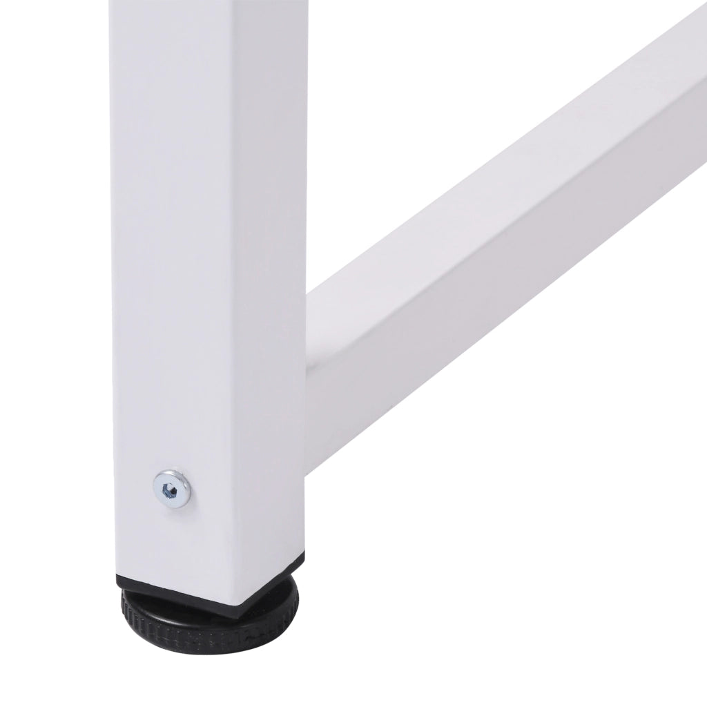 EasyComfort Scrivania Moderna per Computer con Gambe Regolabili e Struttura in MDF e Metallo, Tavolo da Pranzo 120x60x76 cm, Bianco e color Legno