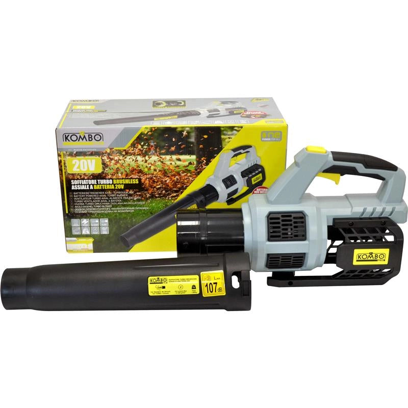 SOFFIATORE A BATTERIA TURBO ASSIALE KOMBO PRO 20V SMONTABILE IN 2 PARTI PER AGEVOLARE IL RIMESSAGGIO