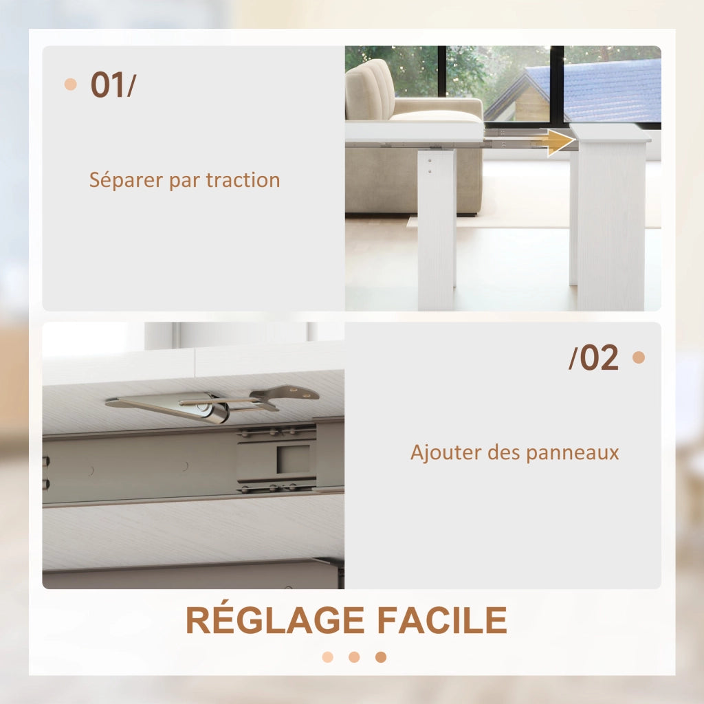 Tavolo da pranzo allungabile pieghevole ¨C Minimal ¨C Bianco