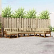 Set di divani da esterno con cuscino 8 pcs Naturale e Beige 3367996