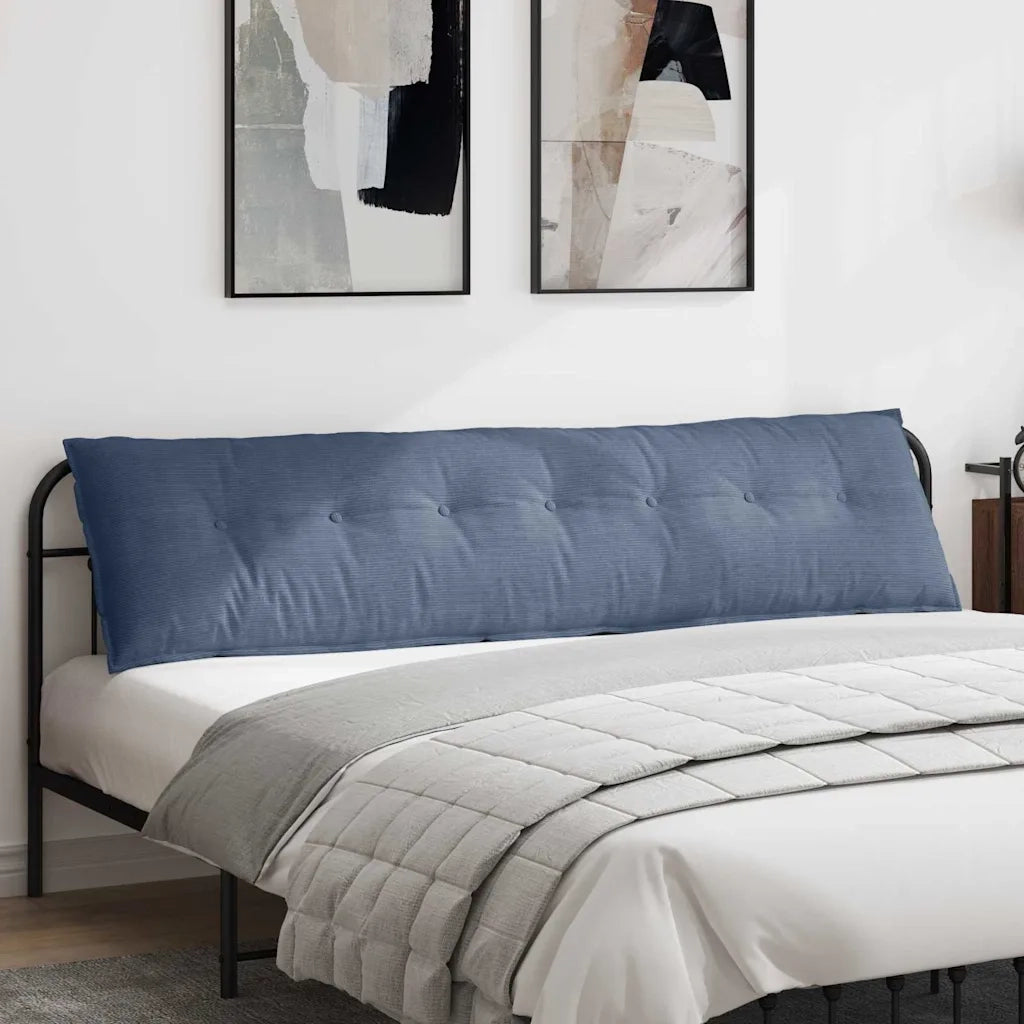 Cuscino per Schiena Blu 200 x 50 cm Tessuto in Cords 42014997
