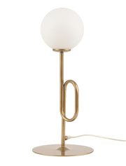 Lampada da tavolo Tes oro, vetro opale, G9 12W Sigma