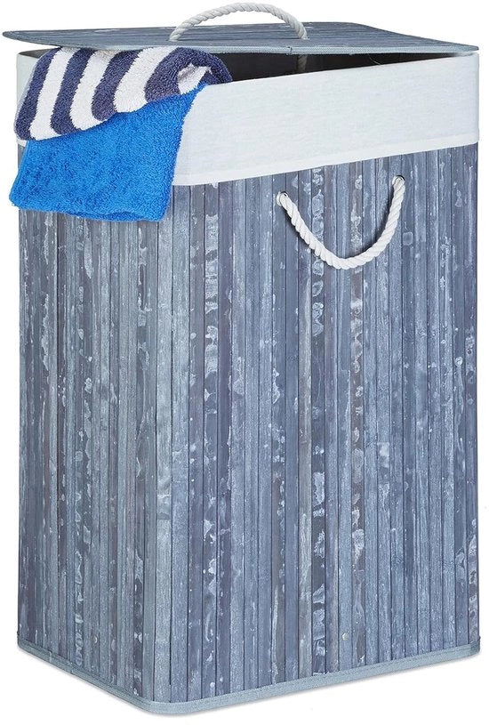 Wastebasket a cassetti con coperchio - 83 litri - pieghevole - grigio
