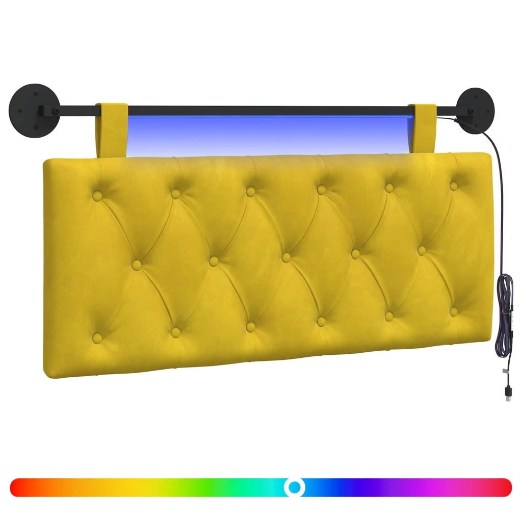 Testiera sospesa Con luce LED Giallo Velluto 3424588