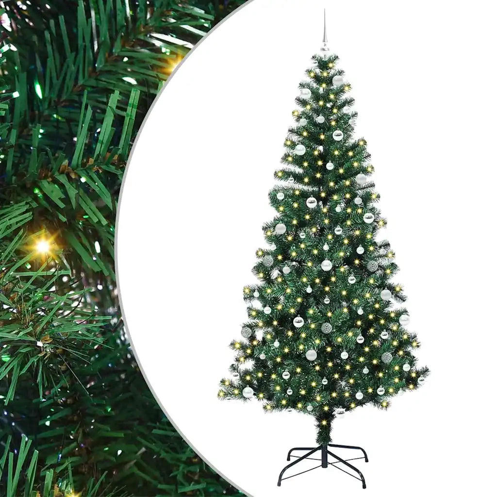 Albero di Natale artificiale con luci integrate Verde 240 cm 3396793