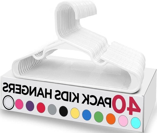 Set di appesi per abiti in velluto (40 pezzi) - Bianco