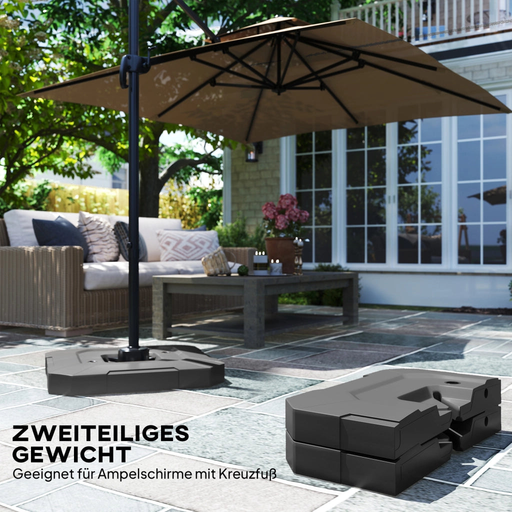 Base per ombrellone 2 pezzi ¨C Zephmum ¨C Grigio 40x40x15 cm