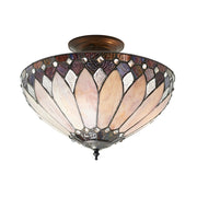 Plafoniera Art Déco multicolor 40cm Tiffany 3xE27 Brooklyn