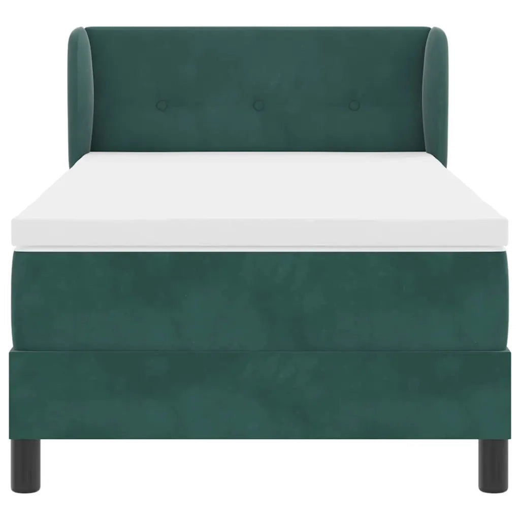 Letto a molle con testiera Verde scuro 90 x 200 cm Velluto 3340373