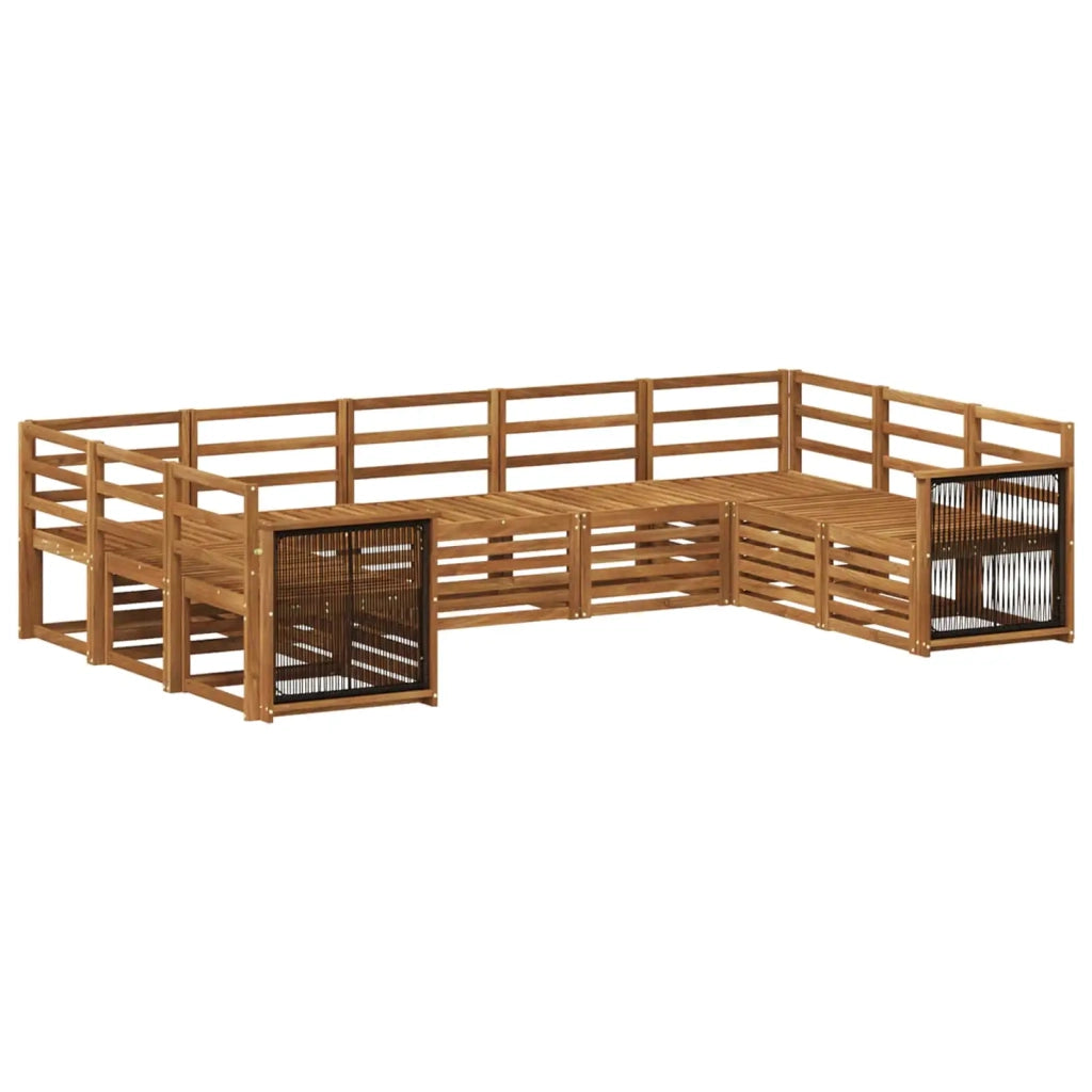 Set di divani da esterno 7 pz Naturale Legno di Acacia Massello 3384830