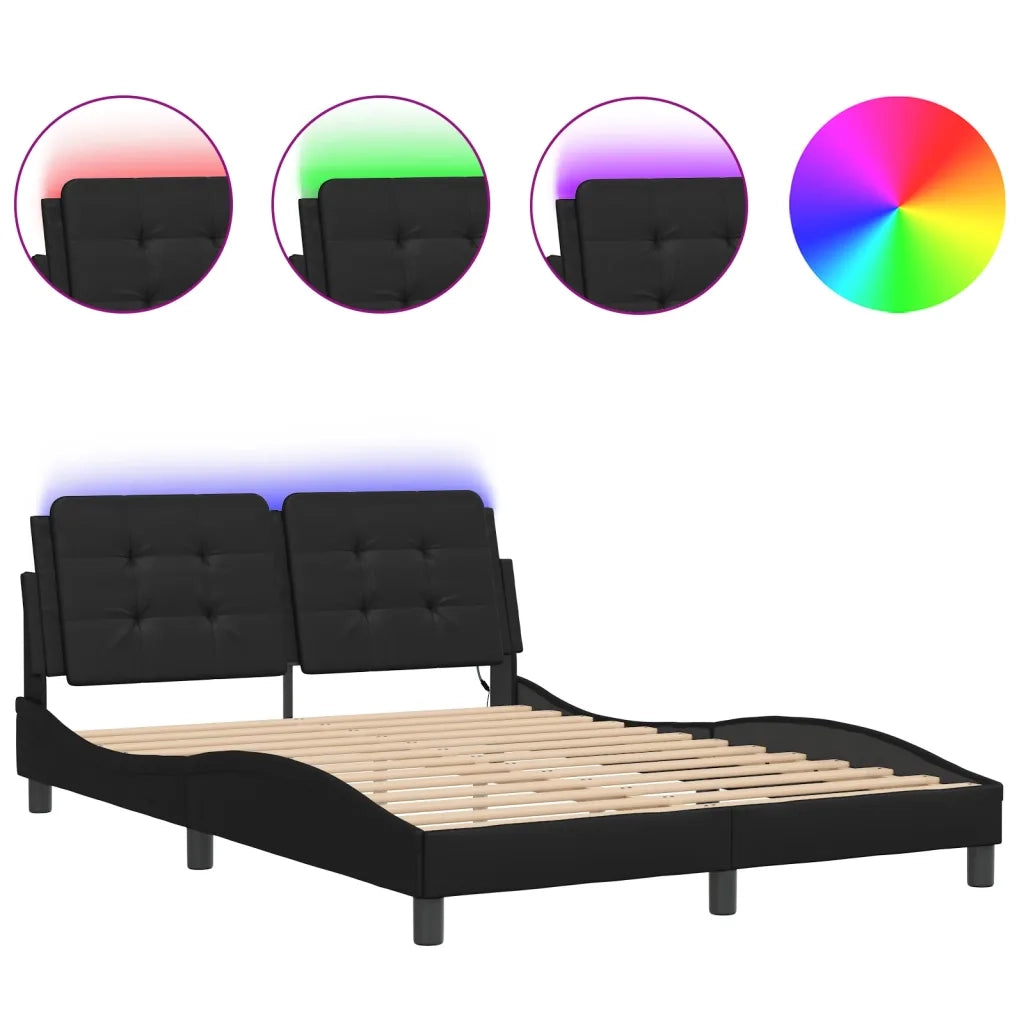 Giroletto con LED senza Materasso Zadar Nero 140x200 cm 3214110
