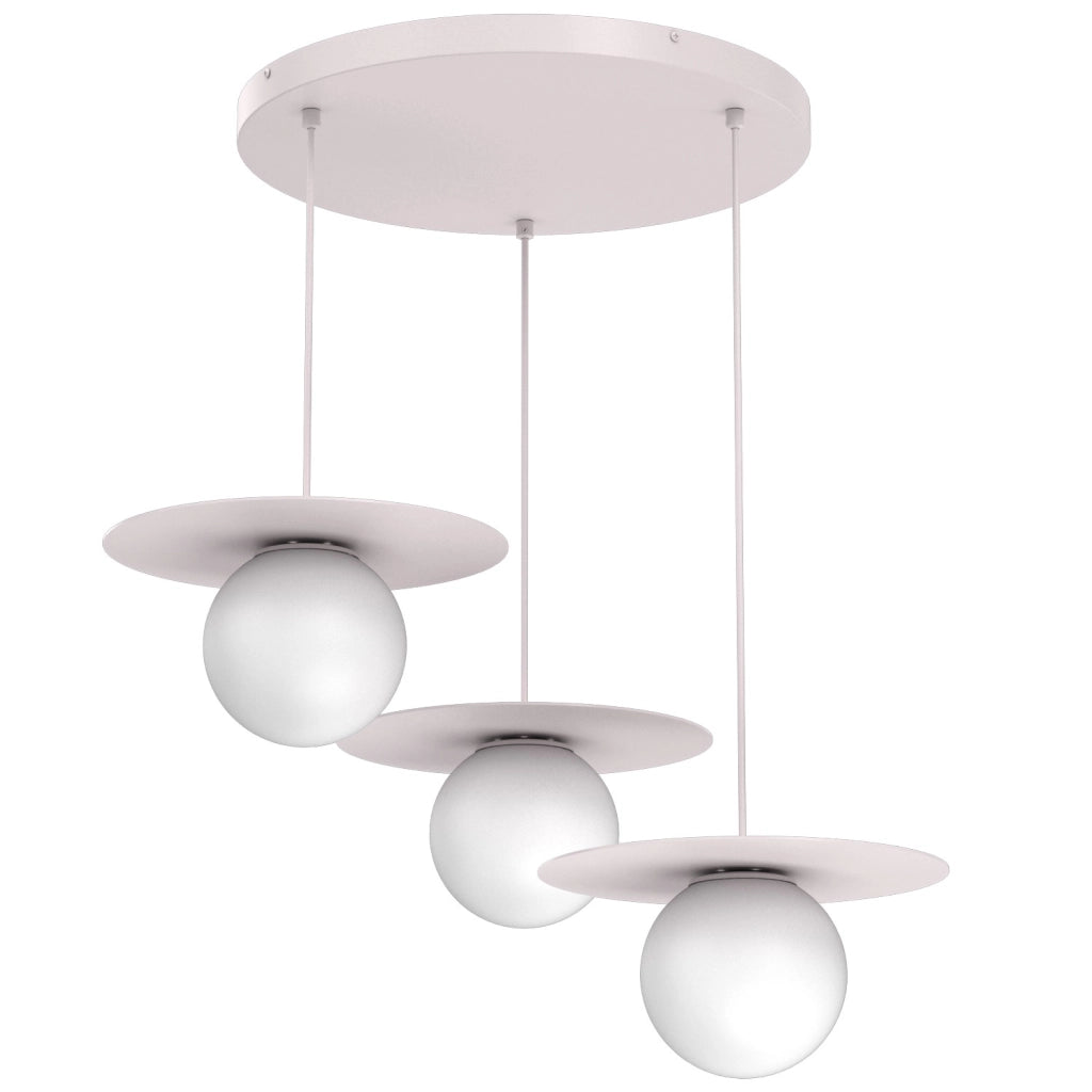 Lampada sospensione Flat 3 sfere bianche cashmere Luminex