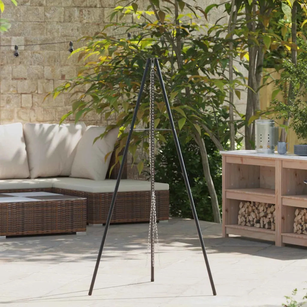 Treppiede da Campeggio Nero 92 x 92 x 151,5 cm Acciaio 42010328