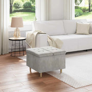 Pouf contenitore Grigio chiaro 60 x 60 x 45 cm Velluto 876825