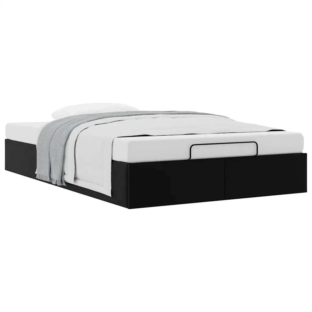 Struttura Letto Pouf senza Materasso Nero 120x190 cm Similpelle 3310789