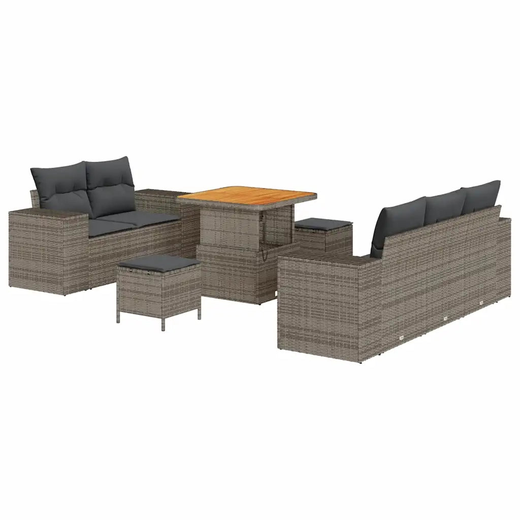 Set Divano da Giardino 8 pcs Grigio Rattan in Polipropilene 3363898