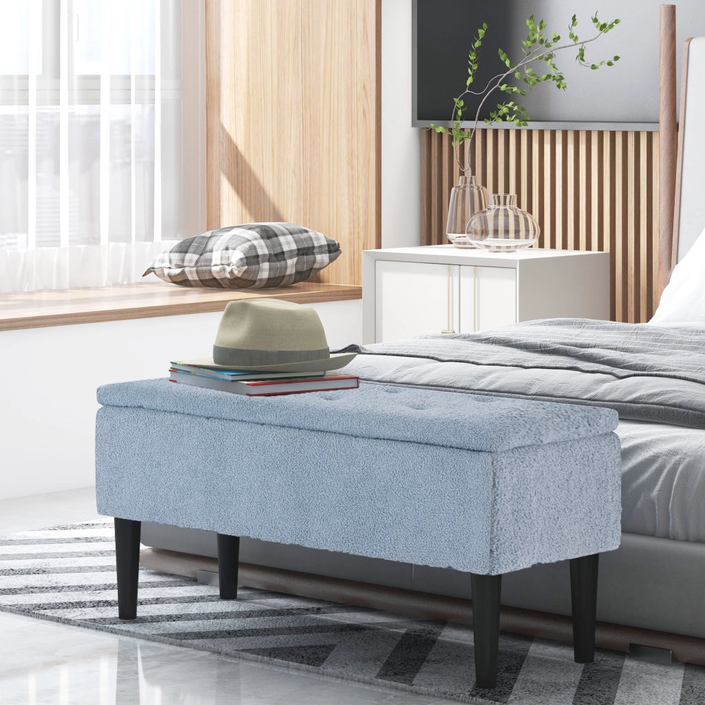Divano con cassetti ¨C zephmum ¨C blu 95x38x45 cm