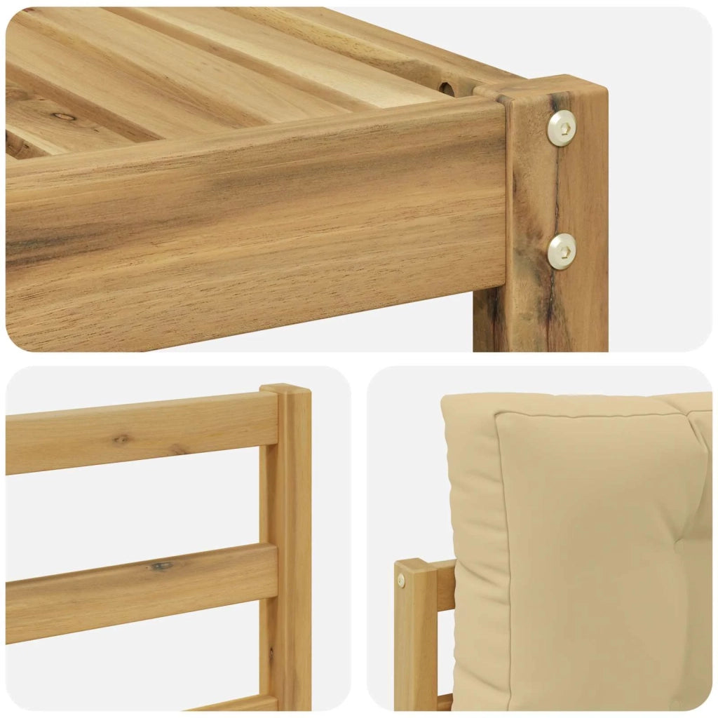 Set di divani da esterno 4 pz Bianco e Beige Poliestere 3386257