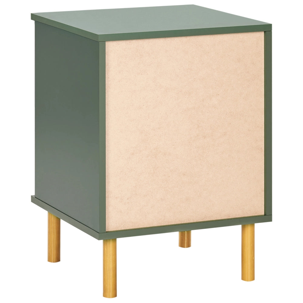 Comodino con  2 cassetti dettagli verde Oro stile moderno retrò