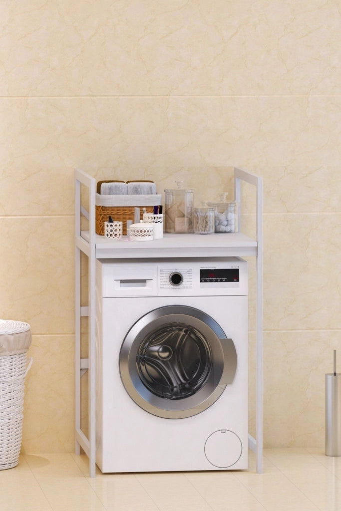 Mobile lavatrice in metallo "Junior" - 70 x 60 x 116 cm - Bianco