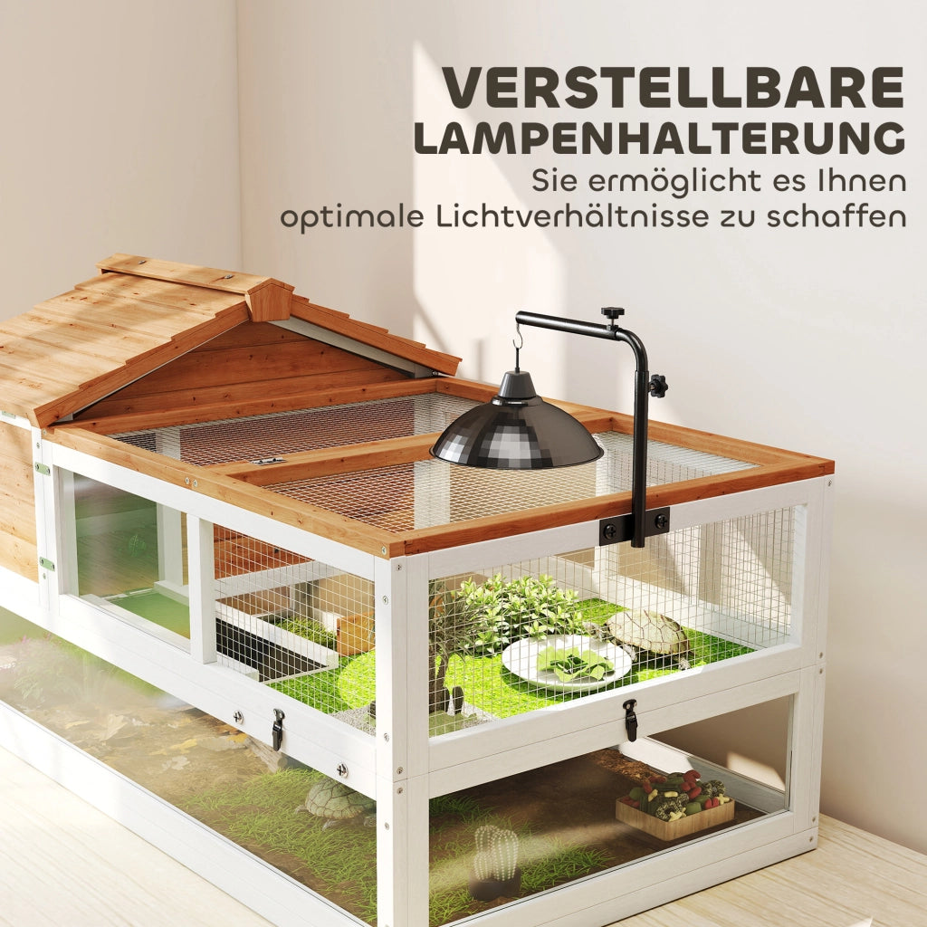 Casa per Tartarughe 2 Livelli ¨C Xylo ¨C Arancione con Supporto Lampada