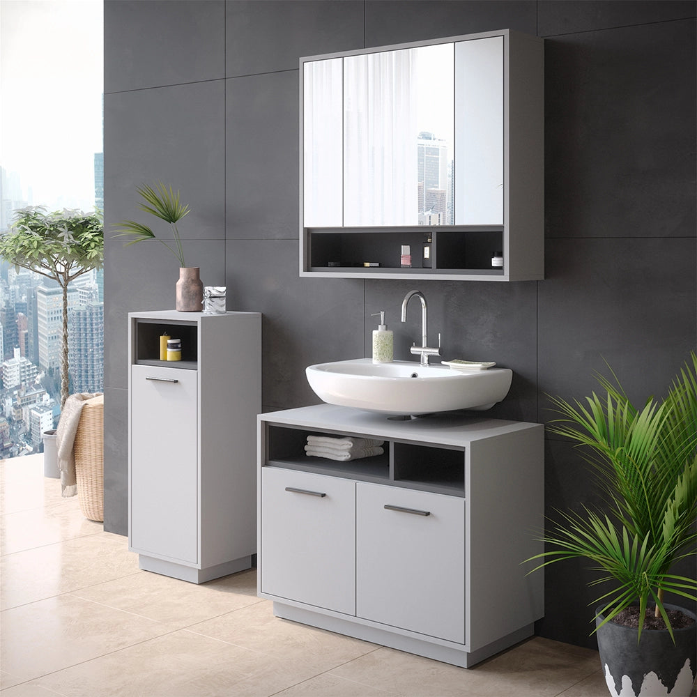 Vicco Mobiletto bagno Grigio 30 x 93 cm