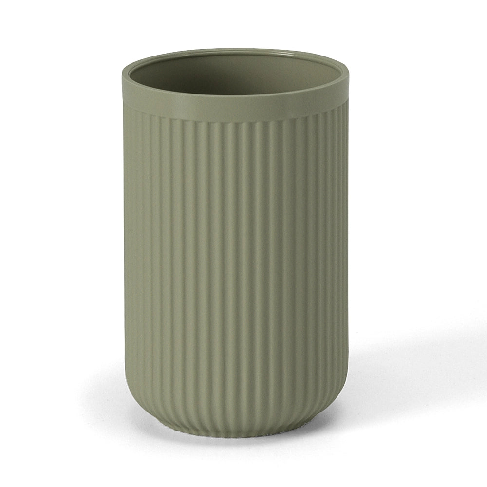 Porta spazzolini verde in plastica cannettata rigida Arizona
