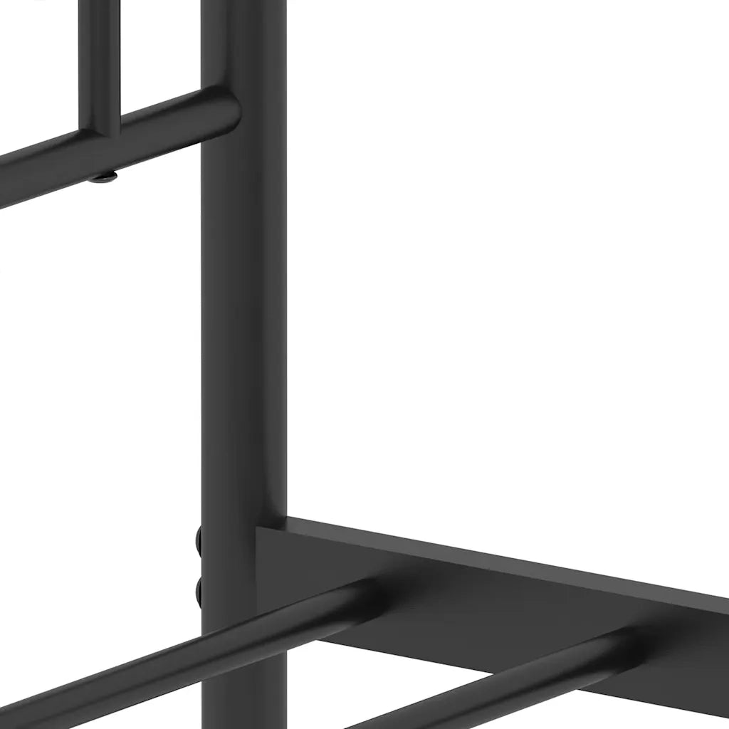 Letto matrimoniale | Letto per adulti | Giroletto con Testiera e Pediera Metallo Nero 193x203 cm
