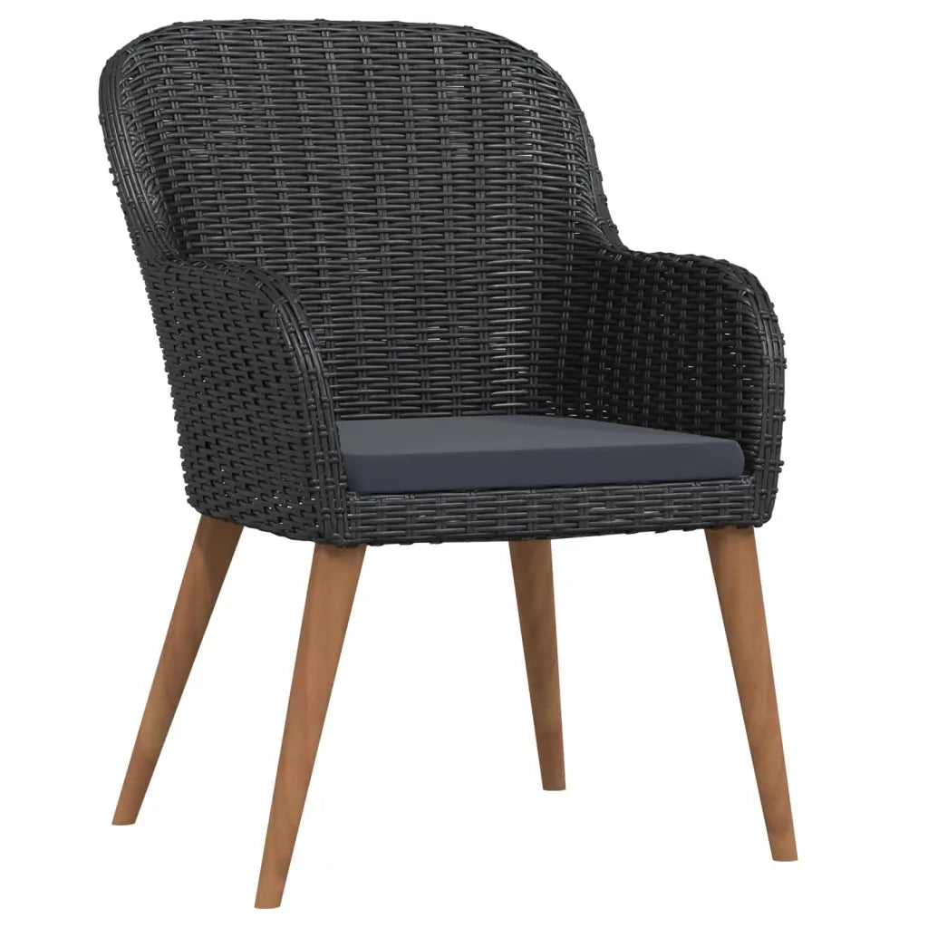 Set da Pranzo da Giardino 9 pz con Cuscini Nero 3099510