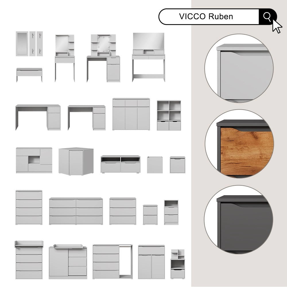 Vicco Armadio multifunzione Bianco 80 x 189.9 cm