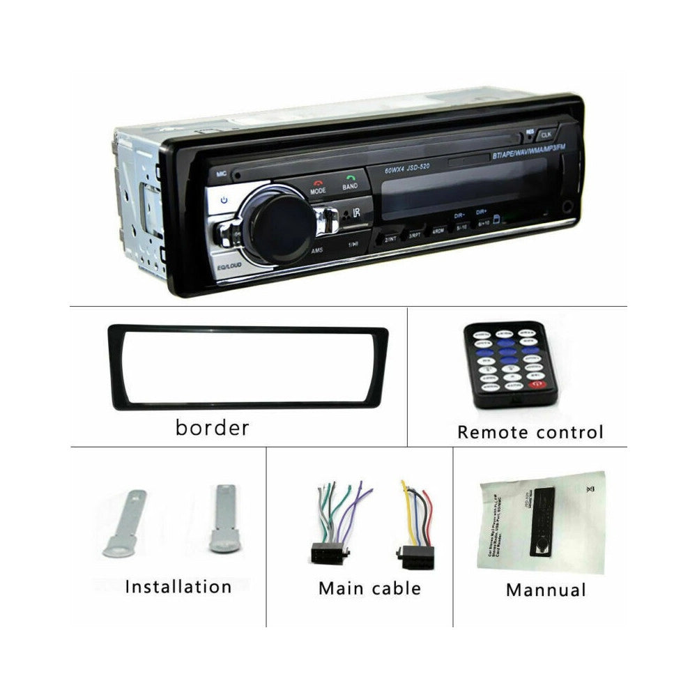 Trade Shop - Autoradio Lettore Mp3 Ca001b Sistema Audio Auto Universale 1 Din Bluetooth Aux -