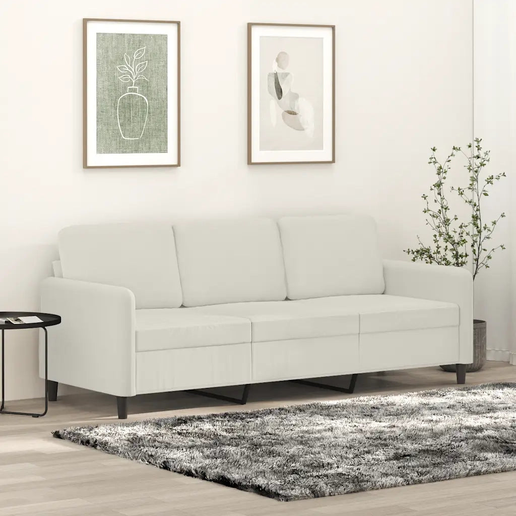 Divano a 3 Posti Crema 180 cm in Velluto 359460