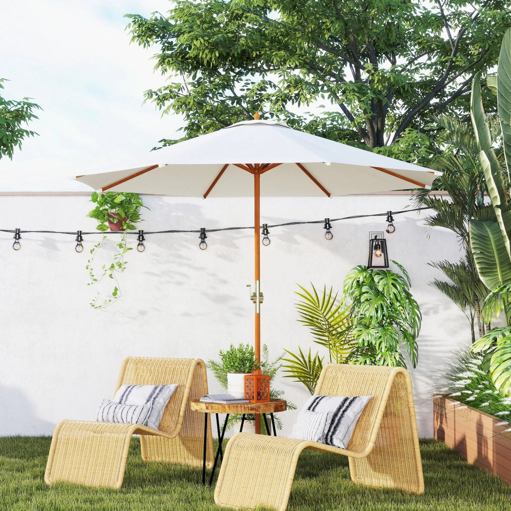 Ombrellone da giardino ¨C Minimal ¨C crema 2.5m legno