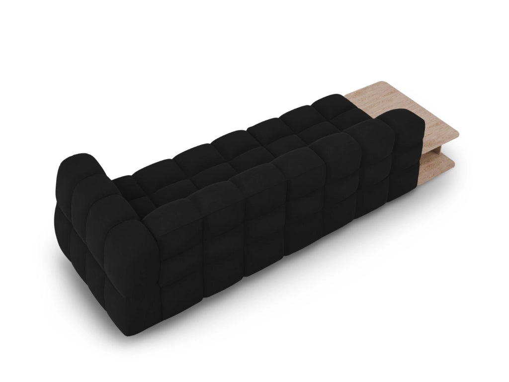Cosmopolitan Design - Divano modulare sinistro "Sky" 4 posti in velluto nero 