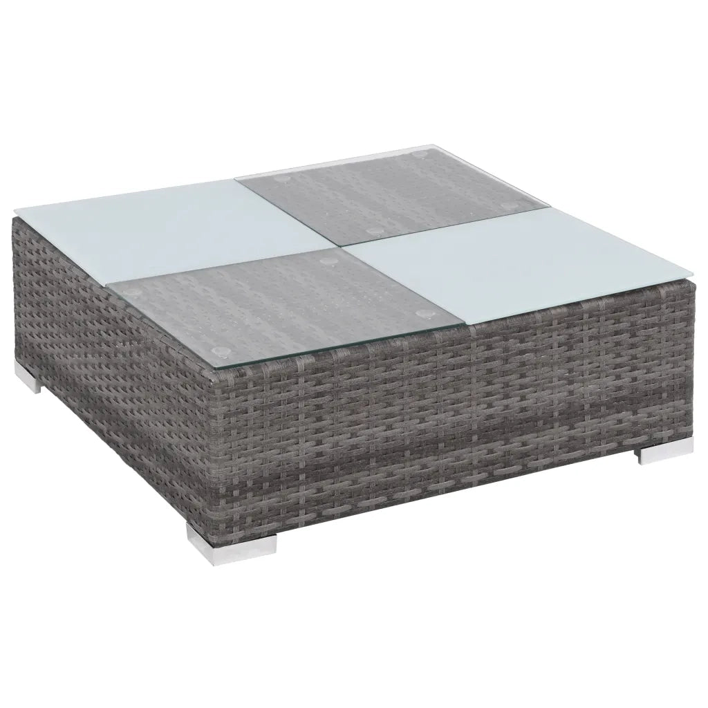 Set Divani da Giardino 8 pz con Cuscini in Polyrattan Grigio 44429