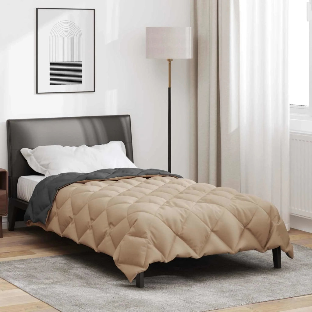 Duvet Invernale Antracite e Talpa 140 x 200 cm Microfibra 42025657