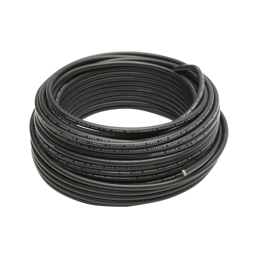 Rotolo di cavo per pannello solare 6mmx10m nero 1,5KV, H1Z2Z2-K Leader