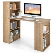 Scrivania per computer combinata con libreria e ripiani 122 x 56 x 122 cm utilizzo versatile stile moderno legno naturale 20_0020895