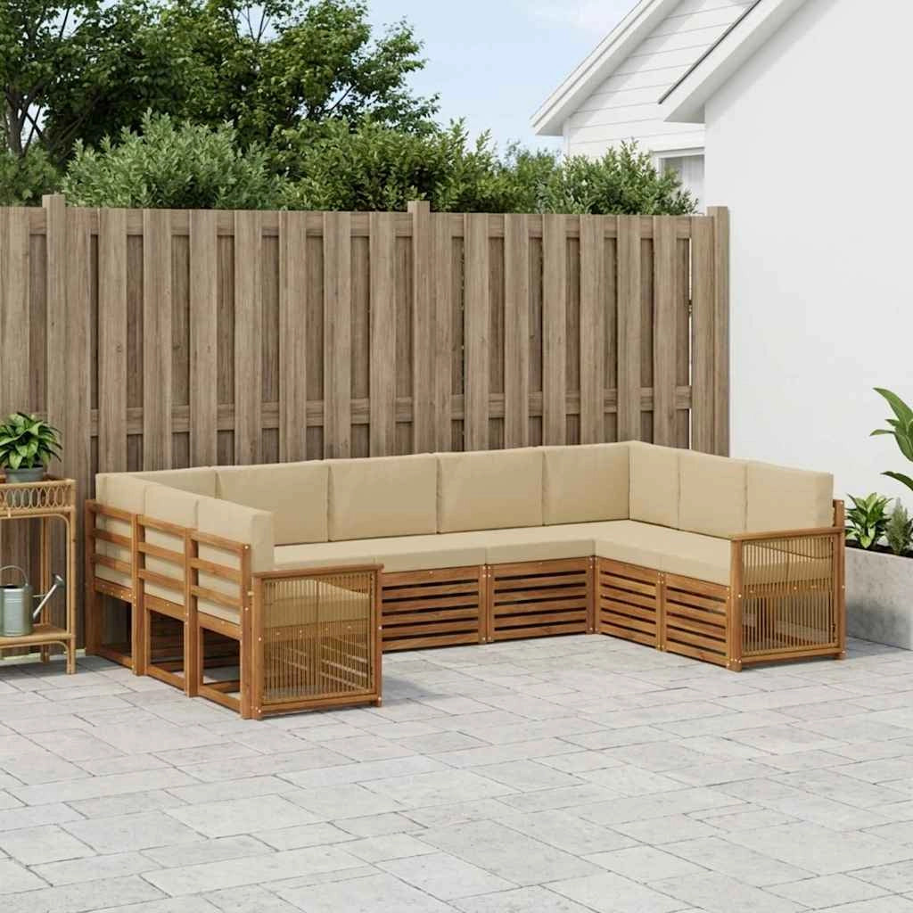 Set di divani da esterno 7 pz Naturale 3384839