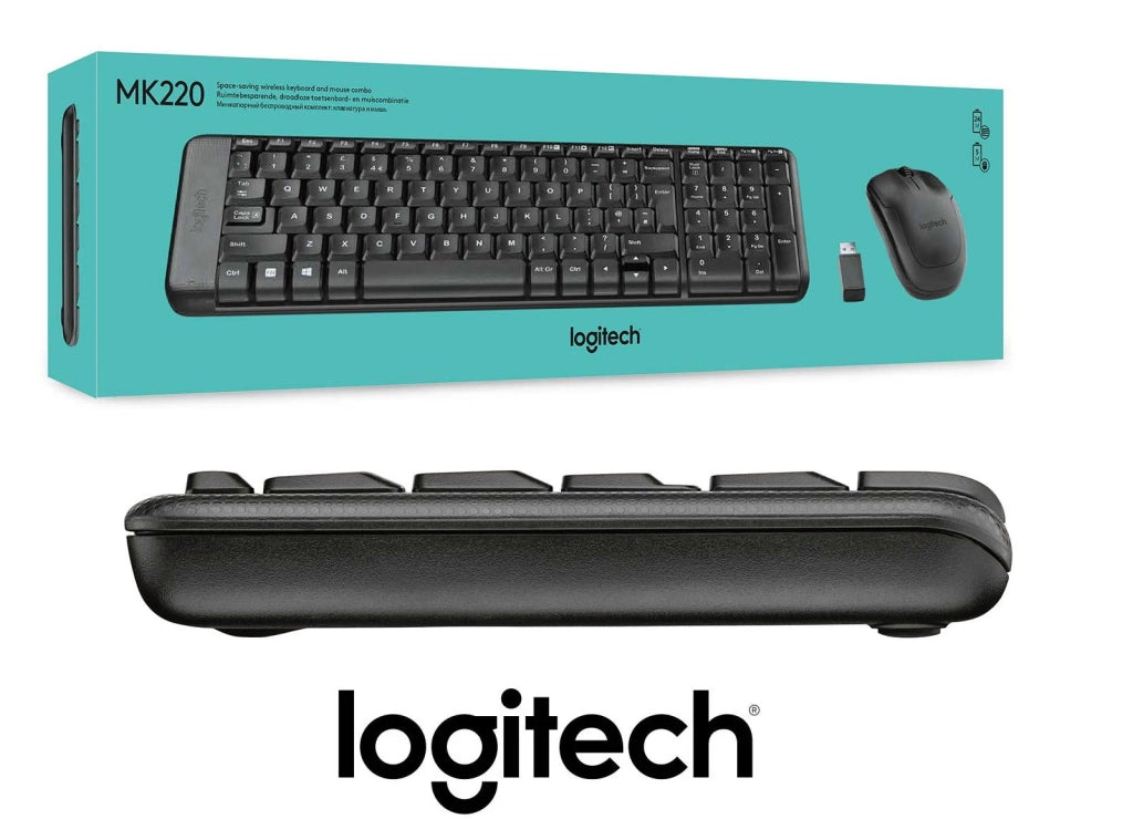Kit professionale Mouse Tastiera Logitech MK220 senza fili Wireless PC MAC WINDOWS NVR