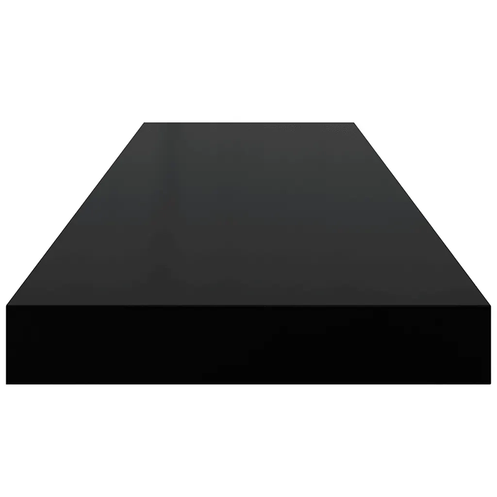 Scaffale a Parete Nero Lucido 80x23,5x3,8 cm in MDF 323772